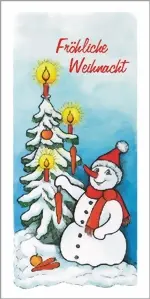 taktile Glückwunschkarte: Schneemann mit Weihnachtsbaum