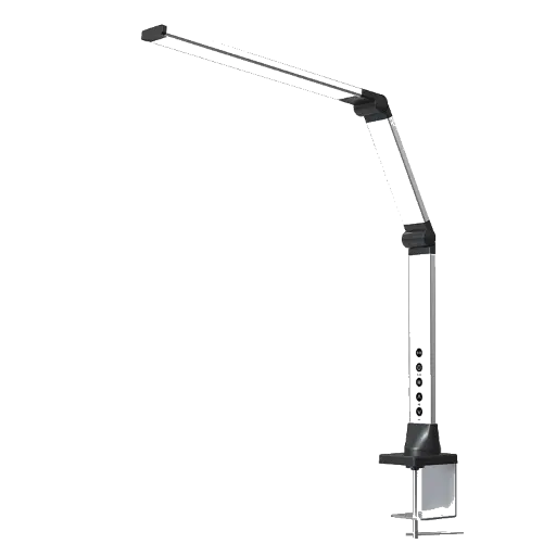 LED Schreibtischlampe mit langem, flexiblen Arm, silber