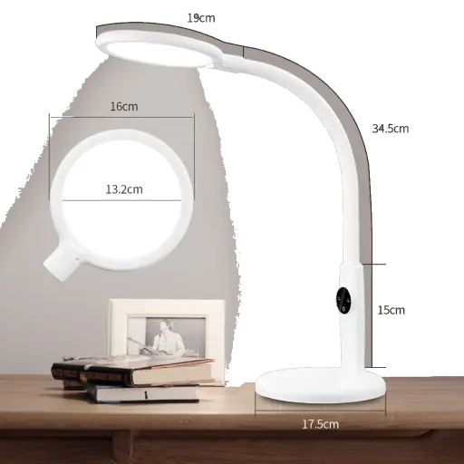 LED Schreibtischlampe mit flexiblen Schwanenhals, rund, hell